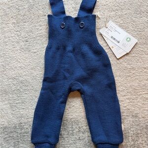 Cozy Blue Knit Overalls for Kids